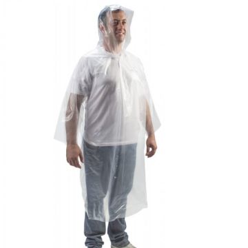 Capa de chuva descartável transparente 12 com capuz 1,70m CA30012