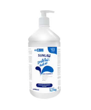 Protetor solar FPS 60 Sunlau 1 litro com vitamina E HENLAU