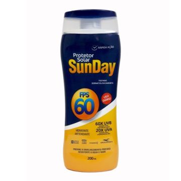Protetor solar FPS 60 200ml SUNDAY