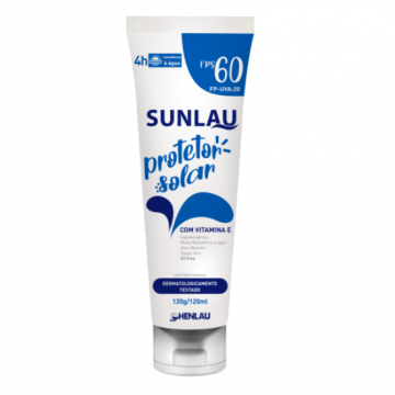 Protetor solar FPS 60 Sunlau com vitamina E 120gr Henlau