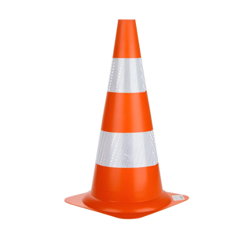 Cone de 75CM em PVC laranja e branco com refletivo EPI 360
